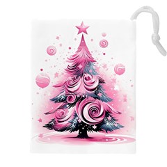 Winter Christmas Snow Xmas Tree Drawstring Pouch (5xl)