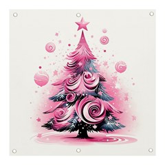 Winter Christmas Snow Xmas Tree Banner And Sign 3  X 3  by Vaneshop