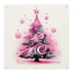 Winter Christmas Snow Xmas Tree Banner And Sign 4  X 4  by Vaneshop