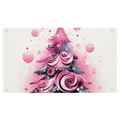 Winter Christmas Snow Xmas Tree Banner And Sign 7  X 4  by Vaneshop