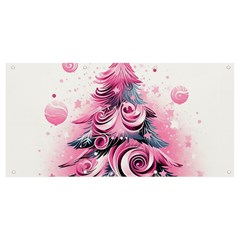 Winter Christmas Snow Xmas Tree Banner And Sign 8  X 4  by Vaneshop