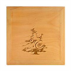 Winter Christmas Snow Xmas Tree Wood Photo Frame Cube by Vaneshop