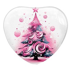 Winter Christmas Snow Xmas Tree Heart Glass Fridge Magnet (4 Pack) by Vaneshop