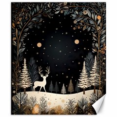 Christmas Winter Xmas Scene Nature Forest Tree Moon Canvas 8  X 10  by Vaneshop