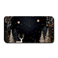 Christmas Winter Xmas Scene Nature Forest Tree Moon Medium Bar Mat by Vaneshop