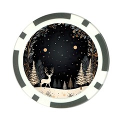 Christmas Winter Xmas Scene Nature Forest Tree Moon Poker Chip Card Guard by Vaneshop