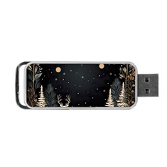 Christmas Winter Xmas Scene Nature Forest Tree Moon Portable Usb Flash (two Sides) by Vaneshop