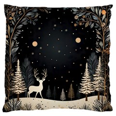 Christmas Winter Xmas Scene Nature Forest Tree Moon Standard Premium Plush Fleece Cushion Case (two Sides) by Vaneshop