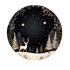 Christmas Winter Xmas Scene Nature Forest Tree Moon Mini Round Pill Box (pack Of 3) by Vaneshop