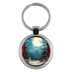 Christmas Frame Border Key Chain (round) by Vaneshop