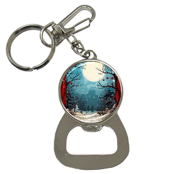 Christmas Frame Border Bottle Opener Key Chain