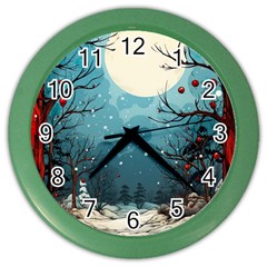 Christmas Frame Border Color Wall Clock by Vaneshop