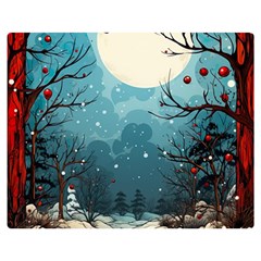 Christmas Frame Border Two Sides Premium Plush Fleece Blanket (medium) by Vaneshop