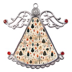 Pattern Seamless Metal Angel With Crystal Ornament