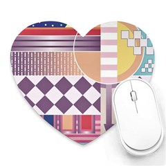 Abstract Shapes Colors Gradient Heart Mousepad by Vaneshop