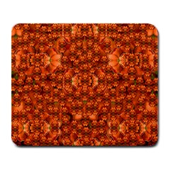 Floral Time In Peace And Love Large Mousepad by pepitasart