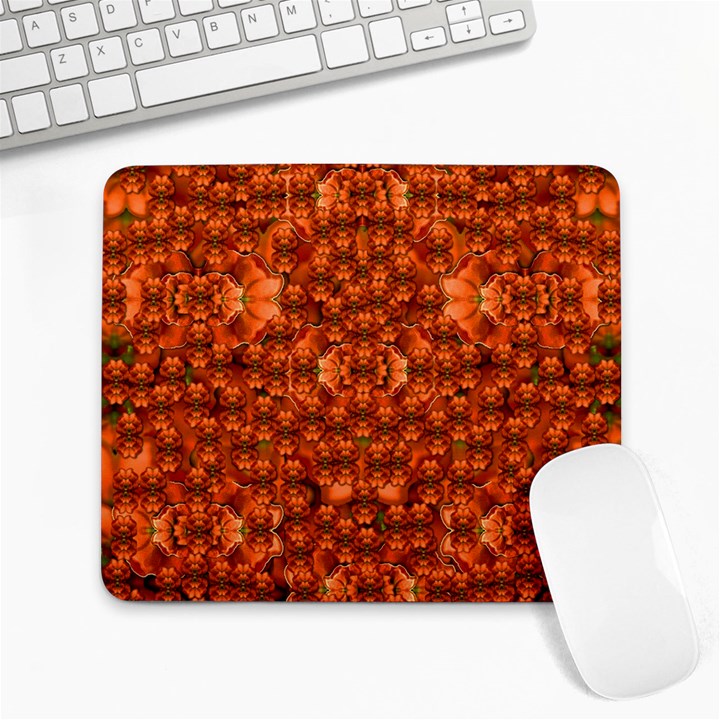 Floral Time In Peace And Love Large Mousepad