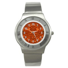 Floral Time In Peace And Love Stainless Steel Watch by pepitasart