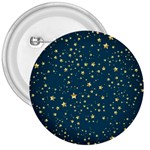 Star Golden Pattern Christmas Design White Gold 3  Buttons Front