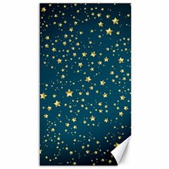 Star Golden Pattern Christmas Design White Gold Canvas 40  X 72 