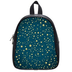 Star Golden Pattern Christmas Design White Gold School Bag (small) by Vaneshop