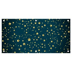 Star Golden Pattern Christmas Design White Gold Banner And Sign 4  X 2  by Vaneshop