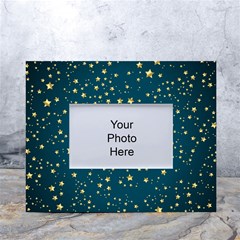 Star Golden Pattern Christmas Design White Gold White Tabletop Photo Frame 4 x6  by Vaneshop