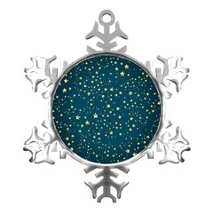 Star Golden Pattern Christmas Design White Gold Metal Small Snowflake Ornament by Vaneshop