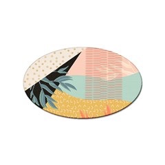 Leaves Pattern Design Colorful Decorative Texture Sticker (oval) by Vaneshop