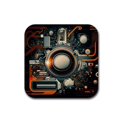 Illustrations Technology Robot Internet Processor Rubber Coaster (square) by Vaneshop