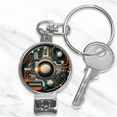 Illustrations Technology Robot Internet Processor Nail Clippers Key Chain by Vaneshop