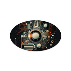 Illustrations Technology Robot Internet Processor Sticker Oval (10 Pack) by Vaneshop