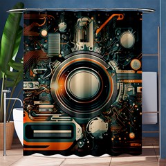 Illustrations Technology Robot Internet Processor Shower Curtain 60  X 72  (medium)  by Vaneshop