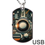 Illustrations Technology Robot Internet Processor Dog Tag USB Flash (One Side) Front