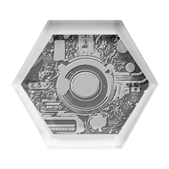 Illustrations Technology Robot Internet Processor Hexagon Wood Jewelry Box by Vaneshop