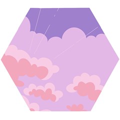 Sky Nature Sunset Clouds Space Fantasy Sunrise Wooden Puzzle Hexagon by Vaneshop