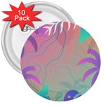 Palm Trees Leaves Plants Tropical Wreath 3  Buttons (10 pack)  Front