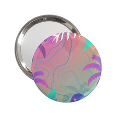 Palm Trees Leaves Plants Tropical Wreath 2 25  Handbag Mirrors by Vaneshop