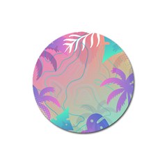 Palm Trees Leaves Plants Tropical Wreath Magnet 3  (round) by Vaneshop