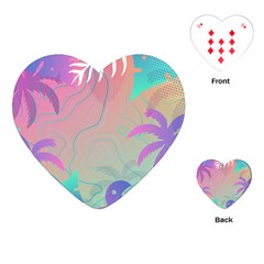 Palm Trees Leaves Plants Tropical Wreath Playing Cards Single Design (heart)