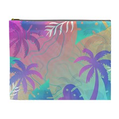 Palm Trees Leaves Plants Tropical Wreath Cosmetic Bag (xl) by Vaneshop