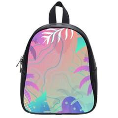 Palm Trees Leaves Plants Tropical Wreath School Bag (small) by Vaneshop