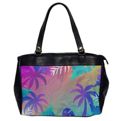 Palm Trees Leaves Plants Tropical Wreath Oversize Office Handbag by Vaneshop