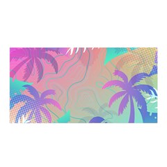 Palm Trees Leaves Plants Tropical Wreath Satin Wrap 35  X 70  by Vaneshop