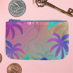 Palm Trees Leaves Plants Tropical Wreath Large Coin Purse by Vaneshop