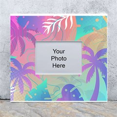 Palm Trees Leaves Plants Tropical Wreath White Wall Photo Frame 5  X 7  by Vaneshop