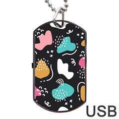 Art Pattern Design Background Print Dog Tag Usb Flash (one Side) by Vaneshop