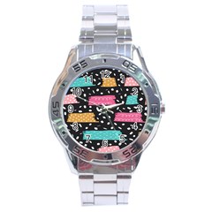 Art Pattern Design Wallpaper Background Print Patterns Stainless Steel Analogue Watch by Vaneshop