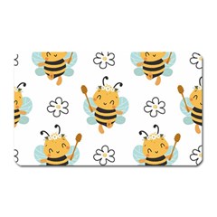 Art Bee Pattern Design Wallpaper Background Magnet (rectangular) by Vaneshop