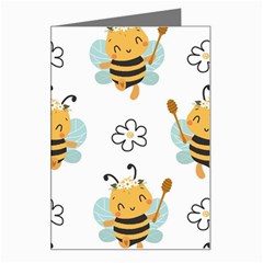 Art Bee Pattern Design Wallpaper Background Greeting Card by Vaneshop